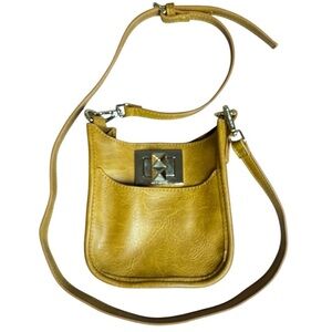 Yellow Leather Crossbody Bag